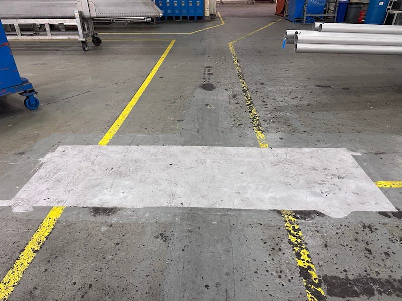 Belzona 4111 troweled into damaged floor joints