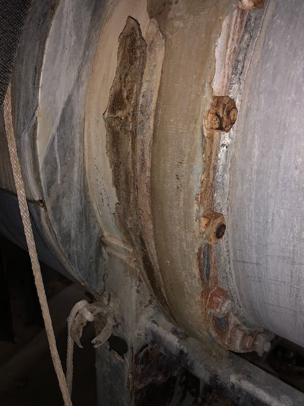 Leaking heat exchanger flange