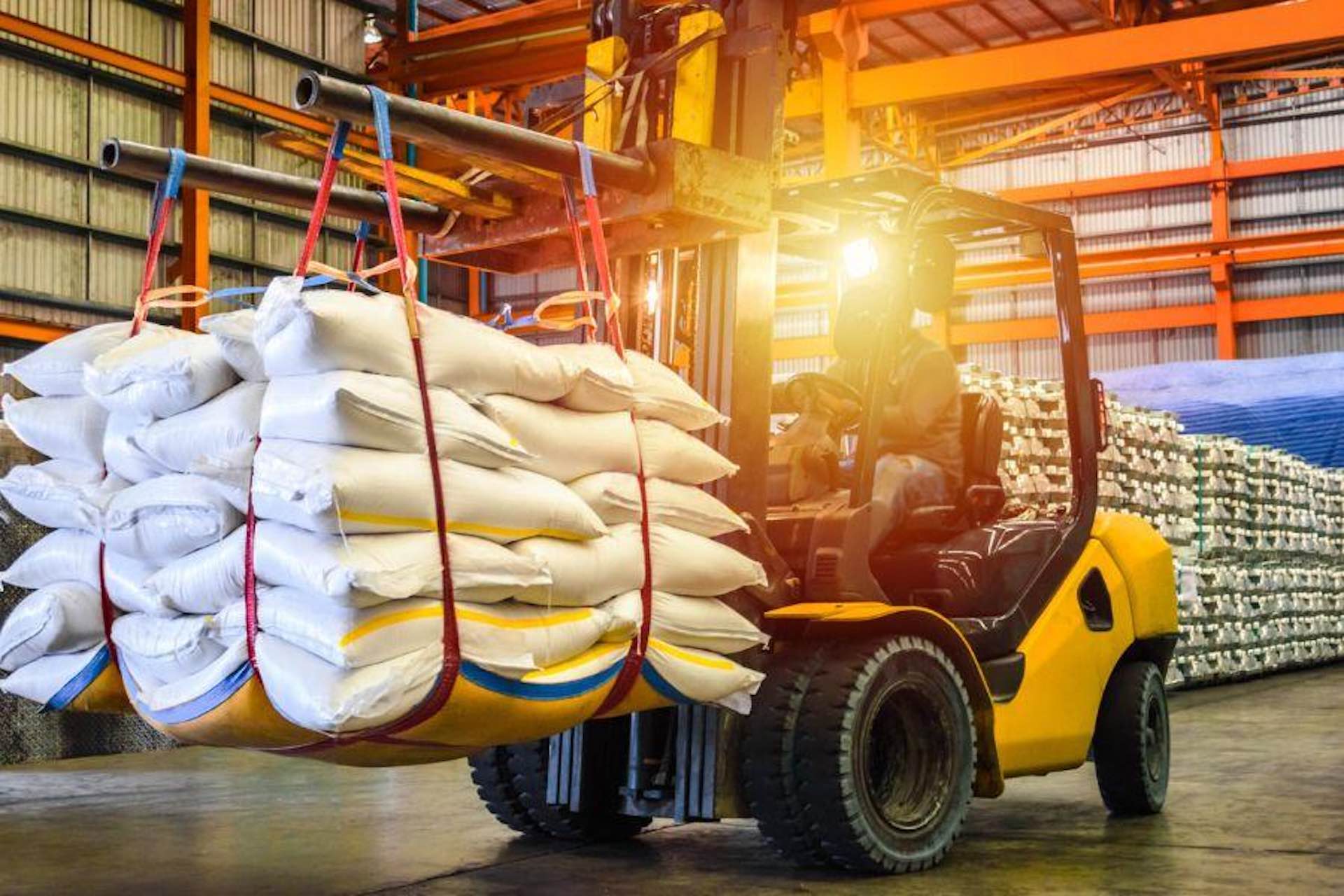 Warehouse forklift lane