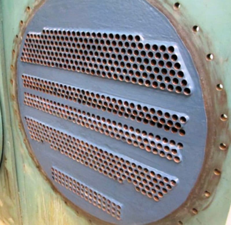 Corroded chiller tube sheet