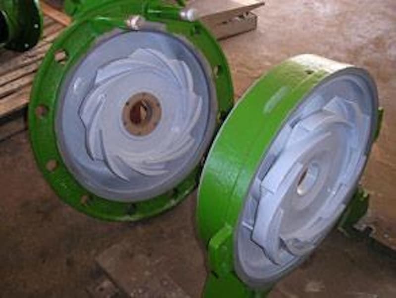 Rebuilt pump impeller after Belzona repair